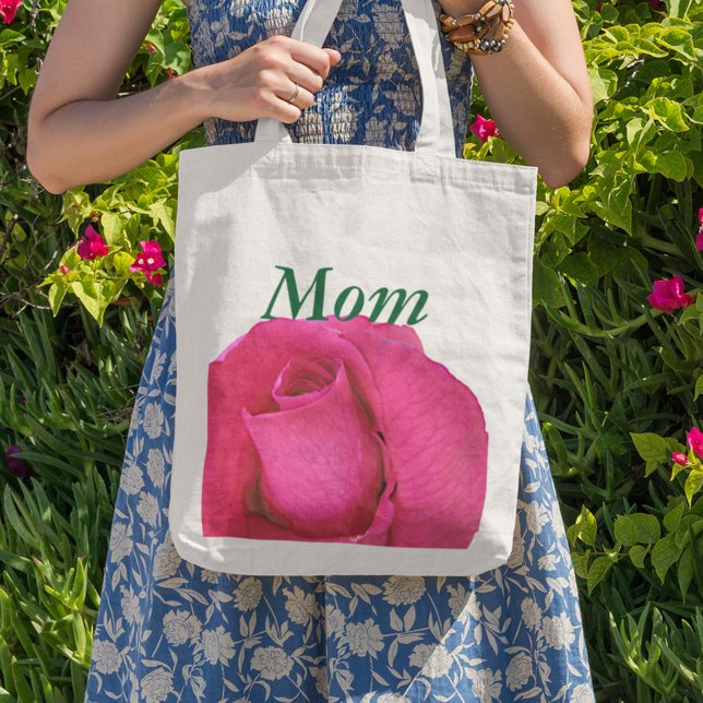 Vibrant Pink Rose for Mom Tote Bag (Creator Uploaded)