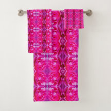 Vibrant pink rose petals M-size floral pattern