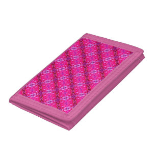 Vibrant pink rose petals M-size floral pattern Tri-fold Wallet