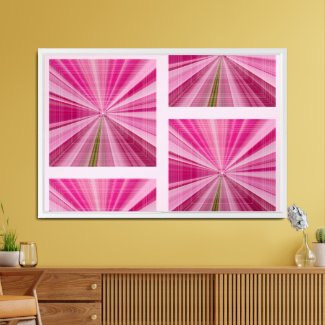 Vibrant Pink Spring Floral Rays in Staggered Tiles