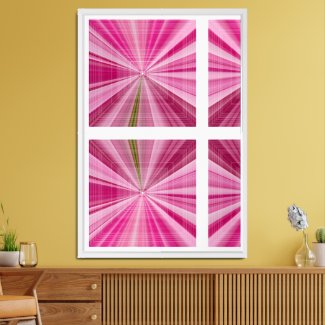 Vibrant Pink Spring Hydrangea Floral Rays in Tiles