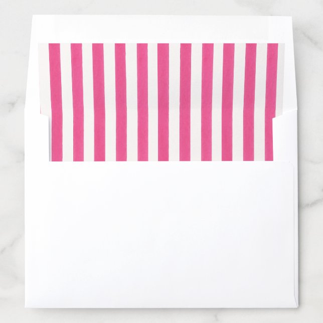 Vibrant Pink Stripes Wedding Envelope Liners (In Envelope)