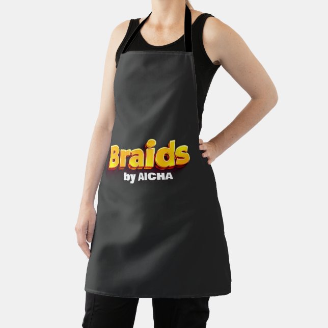 Vibrant Pink & Yellow African Hair Braiding Apron (Insitu)