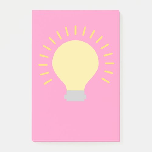 Vibrant Pink Yellow Light Bulb Post_it Notes