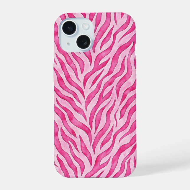 Vibrant Pink Zebra Print Iphone Case (Back)