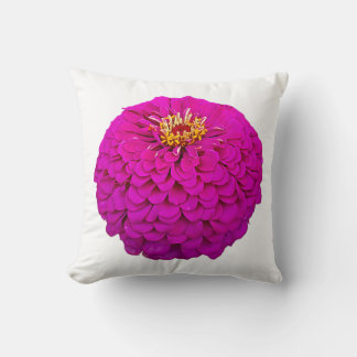Vibrant Pink Zinnia Flower Throw PilloThrow Pillow