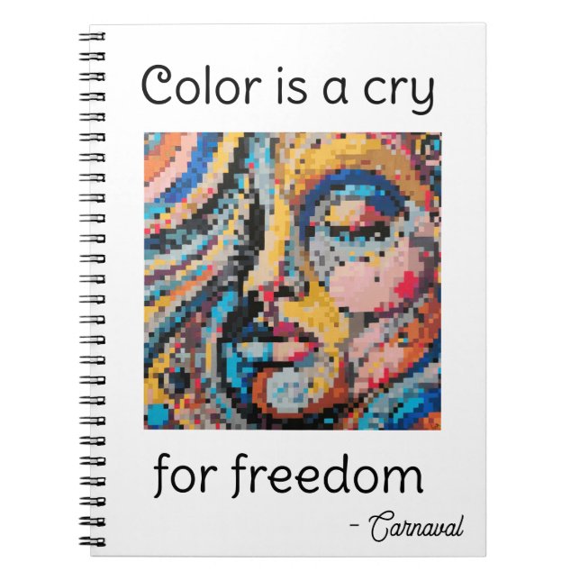 Vibrant Pixel Celebration Notebook (Front)