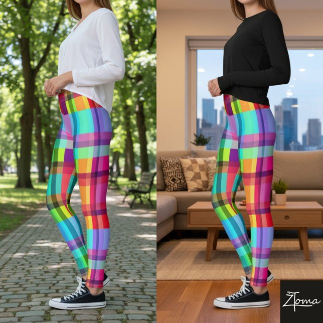 Vibrant Plaid Leggings (Creator Uploaded)