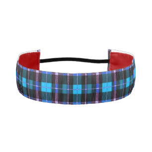 Vibrant Plaid Tartan Pattern Fabric Athletic Headband