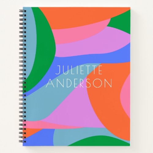 Vibrant Playful Abstract Shapes Personalized  Notebook