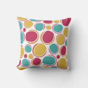 Vibrant Playful Ball Pattern Throw Pillow