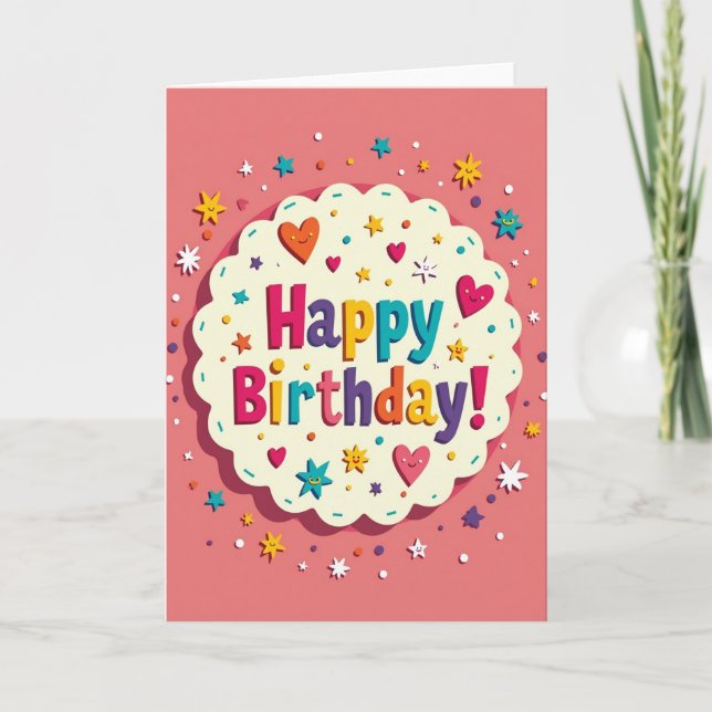 Vibrant Playful Birthday Card (Front)