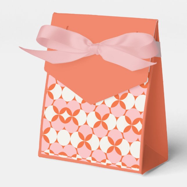 Vibrant & Playful Pink Orange Pattern  Favor Boxes (Front Side)