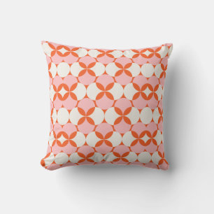 Vibrant & Playful Pink Orange Pattern Throw Pillow