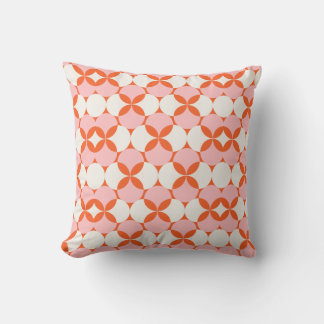 Vibrant & Playful Pink Orange Pattern Throw Pillow