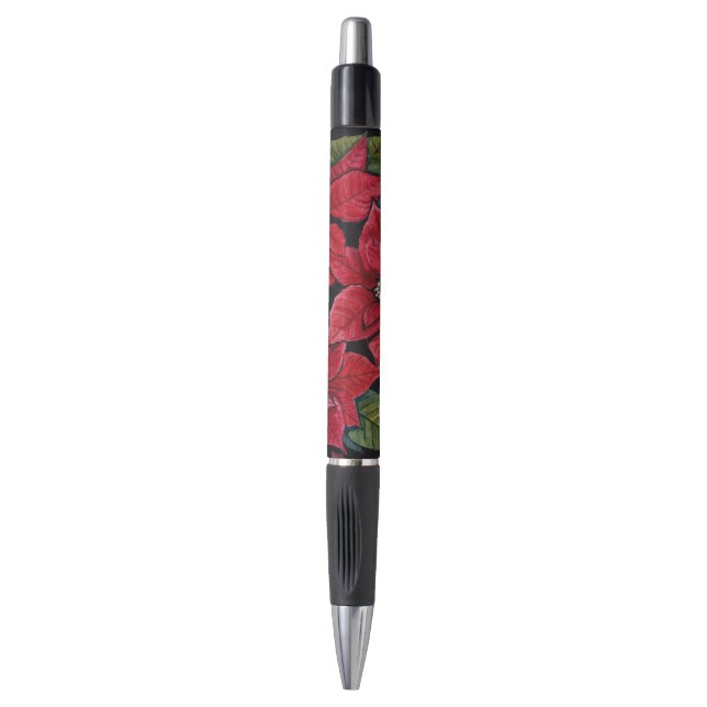 Vibrant Poinsettia In Watercolor Pen (Front Vertical)