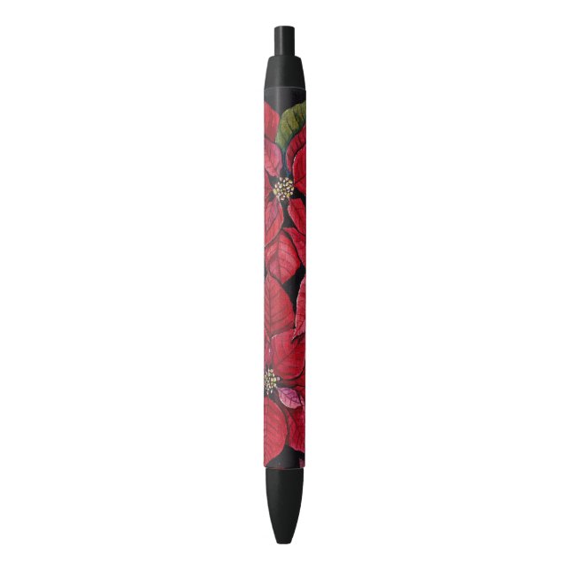 Vibrant Poinsettia In Watercolor  Pen (Front Vertical)