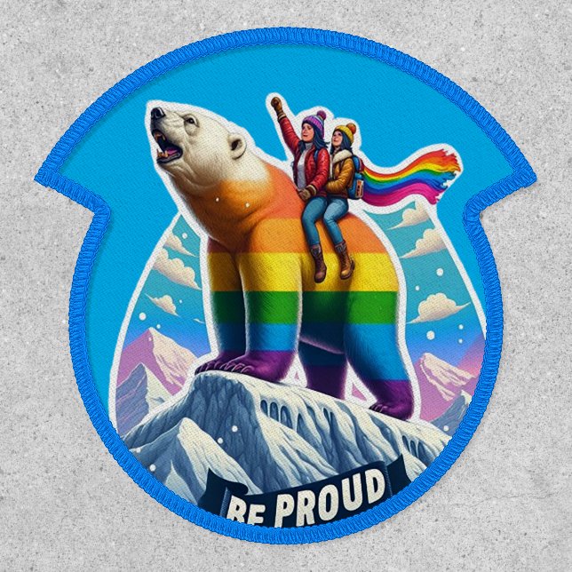 Vibrant polar bear Perched on mountain with girls Patch (Front)