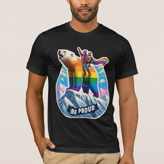 Vibrant polar bear Perched on mountain with girls T-Shirt (Front)