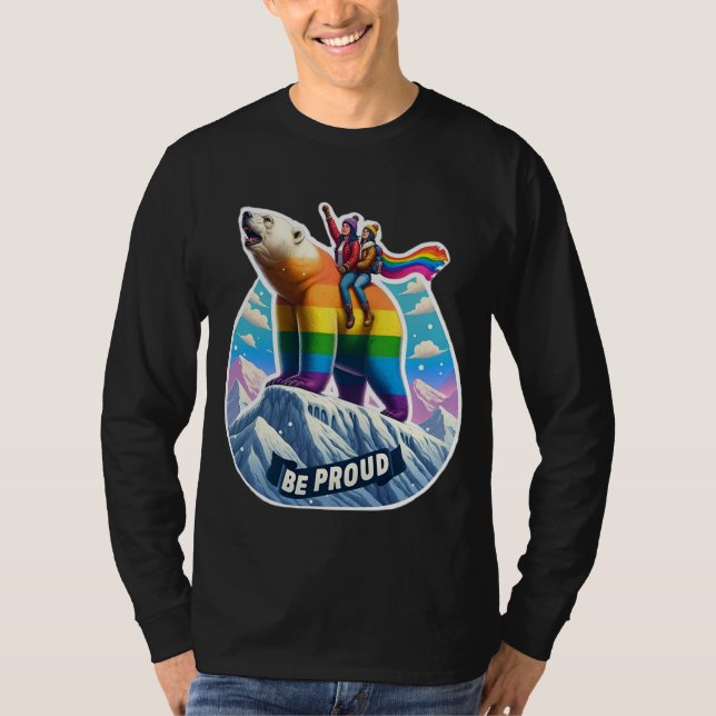 Vibrant polar bear Perched on mountain with girls T-Shirt (Front)