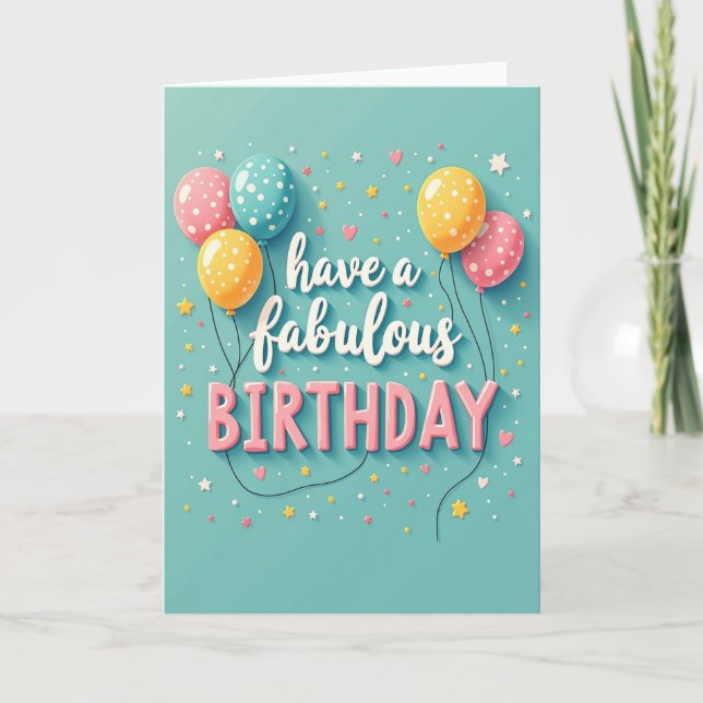 Vibrant Polka Dot Birthday Card (Front)