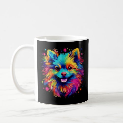 Vibrant Pomeranian Rainbow Graffiti Art Tank Top Coffee Mug