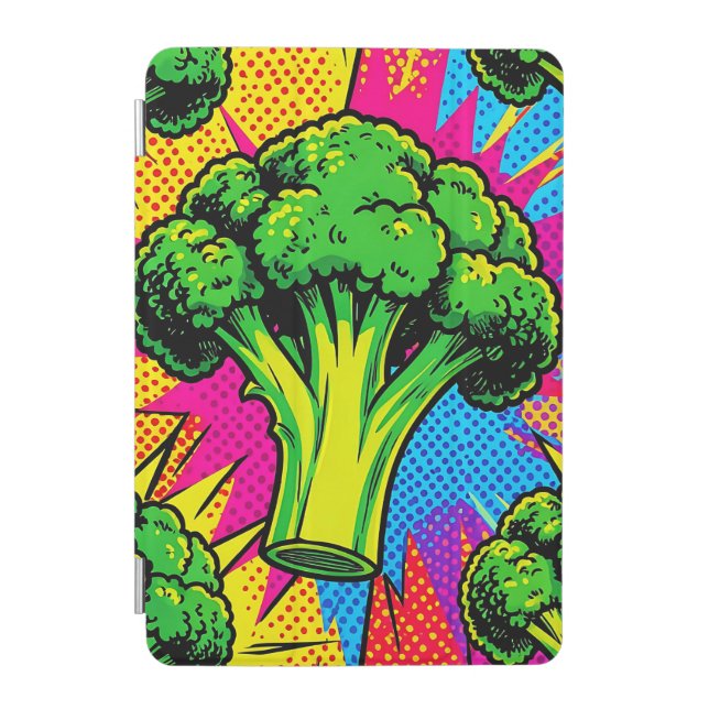 Vibrant Pop Art Broccoli Pattern iPad Mini Cover (Front)