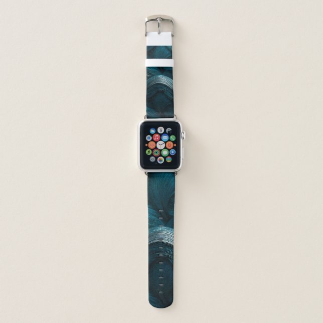Vibrant Pop Art Cat Portrait Apple Watch Band (Front)