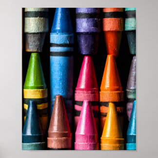 Vibrant Pop Art: Crayon Color Construct Geometric  Poster