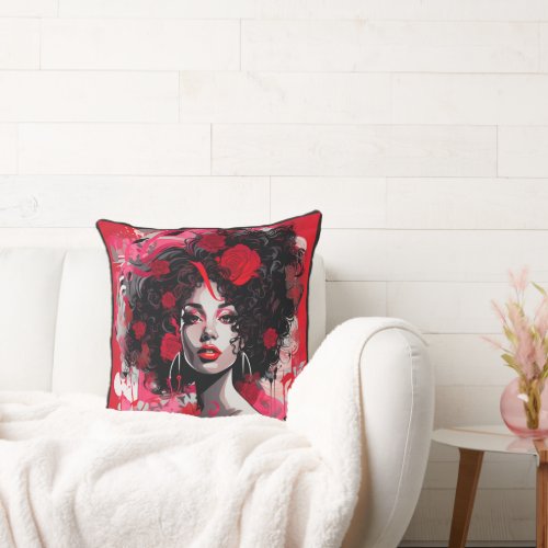 Vibrant Pop Art Diva  Diva Inspired Throw Pillow