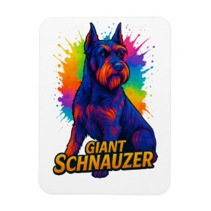 Vibrant Pop-Art Giant Schnauzer Magnet
