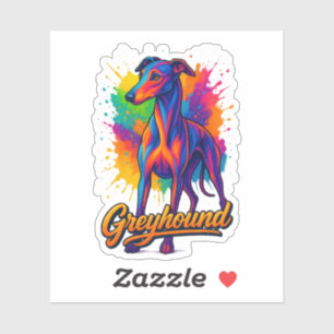 Vibrant Pop Art Greyhound Sticker