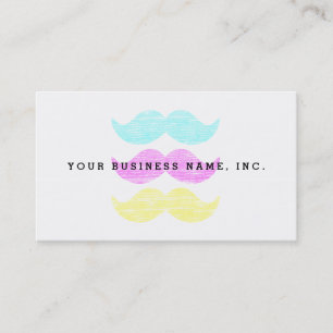 Vibrant Pop Art Mustache Pattern Creative Business Card