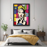 Vibrant Pop Art Portrait Retro Wall Art poster<br><div class="desc">Elevate your space with this vibrant pop art portrait, a stunning blend of retro design and modern flair. This AI-generated glossy poster is a perfect addition to any home or office decor, bringing bold colors and a lively composition to your walls. Ideal for fans of pop culture and contemporary art,...</div>