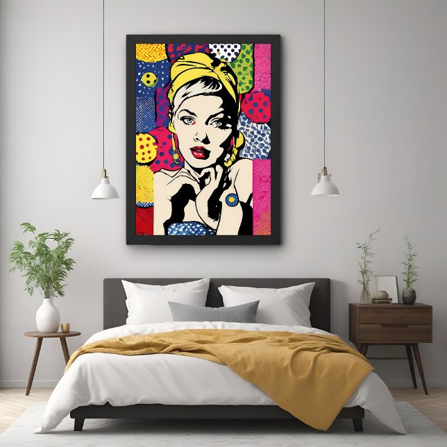 Vibrant Pop Art Portrait Retro Wall Art poster (Creator Uploaded)