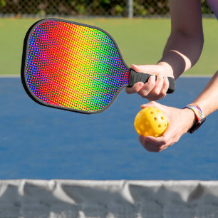 Vibrant Pop Art Rainbow Bright and Colorful Unique Pickleball Paddle