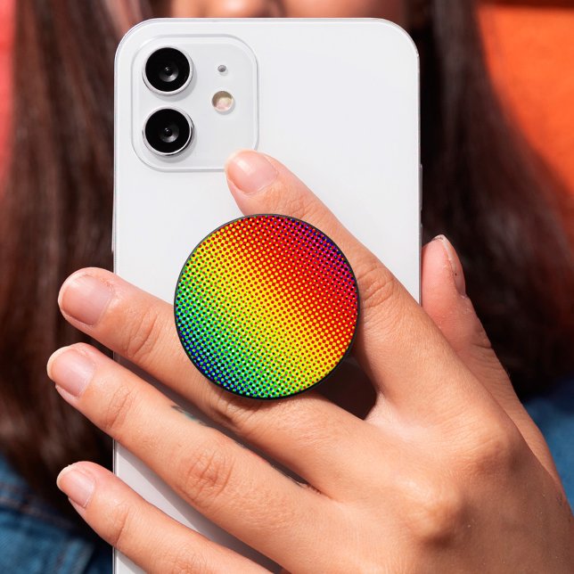 Vibrant Pop Art Rainbow Bright and Colorful Unique PopSocket (Creator Uploaded)