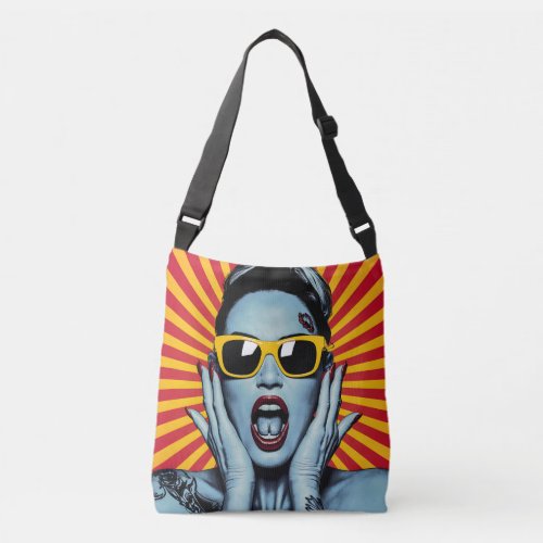 Vibrant Pop Art Scream Crossbody Bag