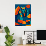 Vibrant Pop Art Sphinx Poster<br><div class="desc">Brighten your space with this bold pop-art Sphinx poster, merging Ancient Egypt heritage with modern geometric style. Its vibrant colors and abstract shapes make it a striking wall decor for living rooms, studios, or creative spaces. Perfect for history lovers and art enthusiasts. Explore the full pop-art Egyptian collection to discover...</div>