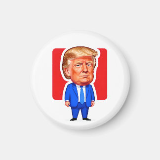Vibrant Pop‑Art Trump Caricature Magnet