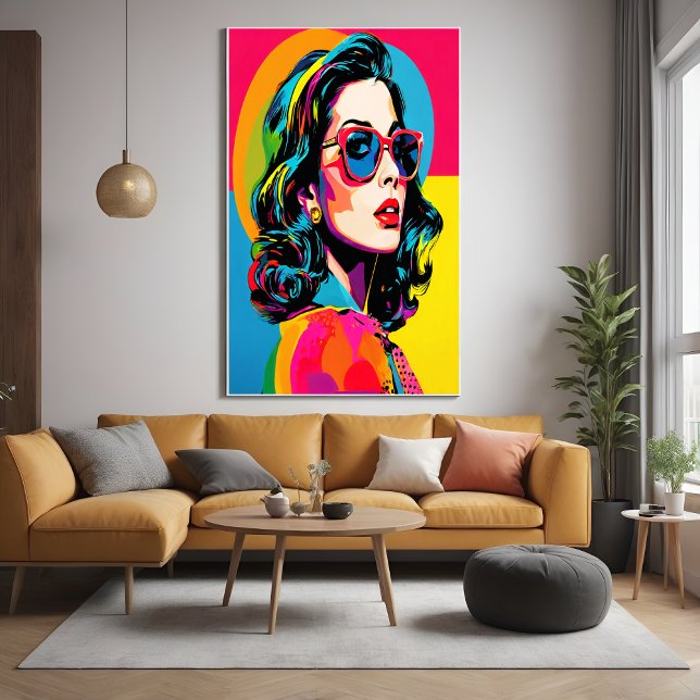 Vibrant Pop Art Woman Retro Chic Wall Decor Poster (Creator Uploaded)