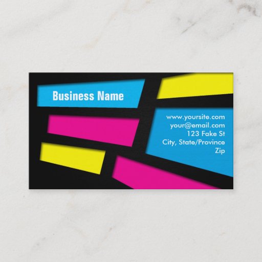Customizable Vibrant Pop Squares Business Card