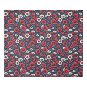 🌺 Vibrant Poppies Botanical Floral Nature Duvet Cover