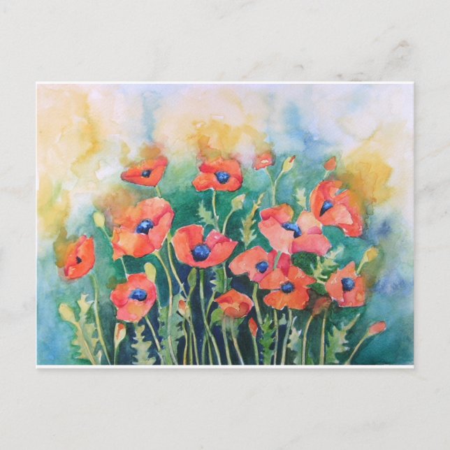 Vibrant Poppies Postcard (Front)