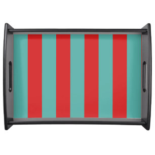 Vibrant Postbox Mermaid Stripes Serving Tray