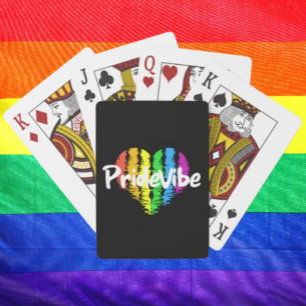 Vibrant PrideVibe: Deal with Rainbow Heart Poker Cards