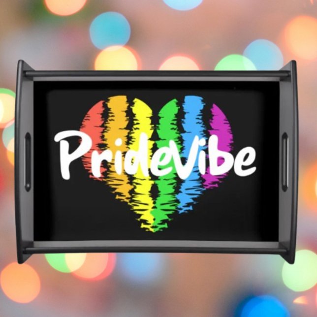 Vibrant PrideVibe: Serve with Rainbow Heart Serving Tray (Creator Uploaded)