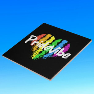 Vibrant PrideVibe: Showcase Your Rainbow Heart Ceramic Tile