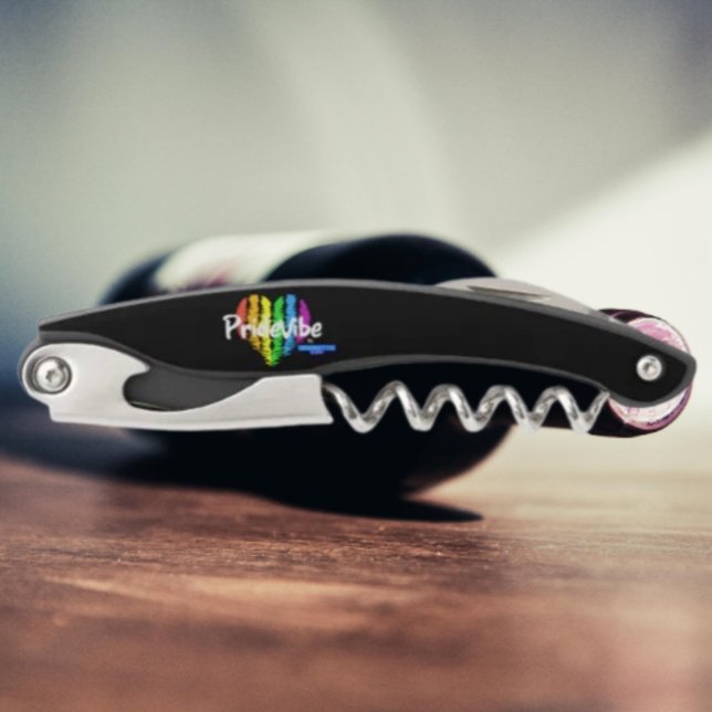 Vibrant PrideVibe: Uncork with Rainbow Heart Waiter's Corkscrew (Creator Uploaded)