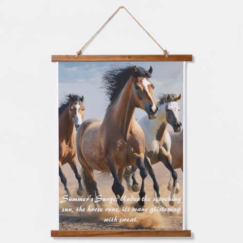 Vibrant Print Decor Wall Tapestry for Horse Lovers